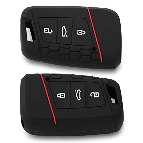 Silicone Car Key Cases for Volkwagen VW Passat B8 Golf Gte Jetta Skoda Superb A7 Kodiaq 3 Buttons Remote Fob Key Cover Keychains