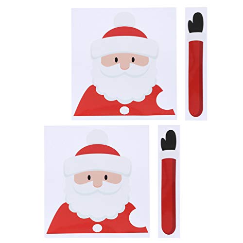 Toyvian 2Pcs Natal Santa Acenando Decalque Do Limpador de PÃ¡ra-Brisa 3D Cartoon Adesivo Limpador de