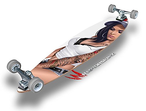 Boarder Girl 14b - Decal Style Vinyl Wrap Skin fits Longboard Skateboards up to 10