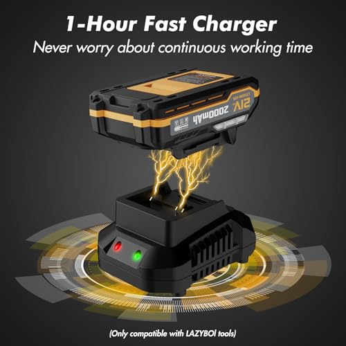 image for LAZYBOI Leaf Blower Cordless with 2 Batteries and Charger, 21V Electri