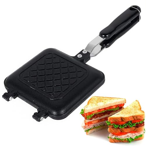 Camping Toastie Maker Antihaft Herd Backform mit hitzebeständigen Griffen, Doppelseitige Multifunktions für Zuhause Outdoor Camping