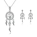 Produktbild Modeschmuck 925 Sterling Silber Baum des Lebens Traumfänger Tropfenohrringe und Halskette Schmuck Set für Frauen Vintage Sterling Silber Schmuck