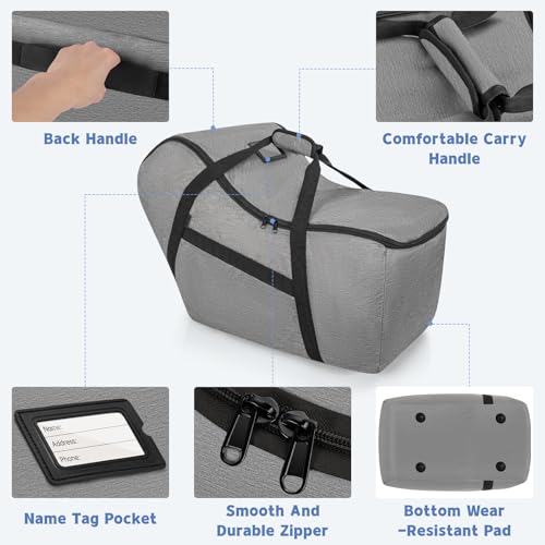 Image of Padded Car Seat Bag Compatible with Most Nuna Pipa Car Seats UPPAbaby MESA V2 without Base & Chicco KeyFit 30 and Base, Car Seat Travel Bag for Airplanes, Grey