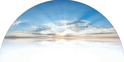 Clouds - Película decorativa arqueada para ventana, aire inspirador vívido con nubes, reflexión meteorica atmósfera, impresión fotográfica sin