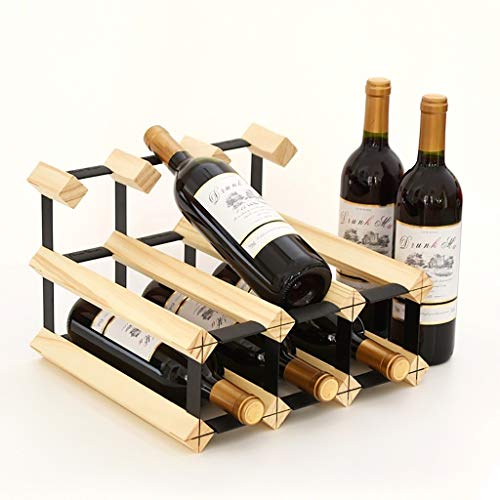 Soporte para 16 botellas de vino de madera natural