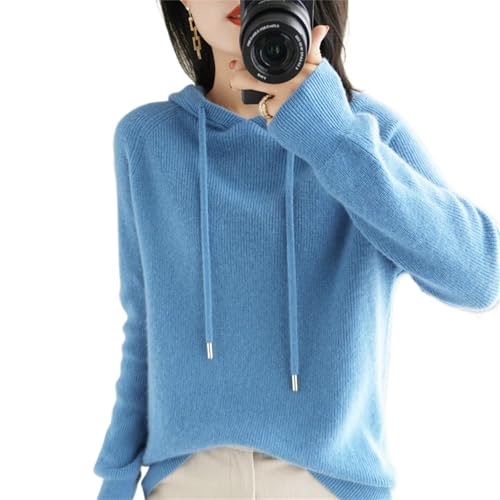 NIAIRKE Womens Cashmere with Pullovers,Winter Casual Knitting Hoodie Fashion Sweater,Fall Drawstring...