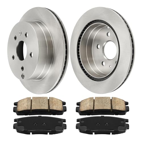 Image of KAX Rear Brake Kit, Carbon Fiber Ceramic Brake Pads and Rotors | Fits Chevrolet Equinox 2010-2017, GMC Terrain 2010-2017, Automotive Replacement Brake Kit