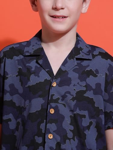 Image of Li'l Tomatoes Boys 100% Cotton Night Suit | Summer Printed Shirt & Shorts Set | Soft & Breathable Sleepwear | 9-16 Years
