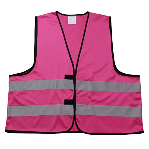 4business 4 Stück Signalweste magenta für Erwachsene Größen S - 3XL Polyester waschbar Sicherheitsweste 4er Set (S/M)