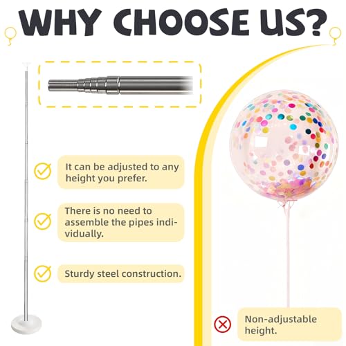 Support de ballons stable pour anniversaire et mariage structure métal 2m