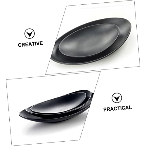 Set 4 platos melamina negro para sushi y postre miniatura 5