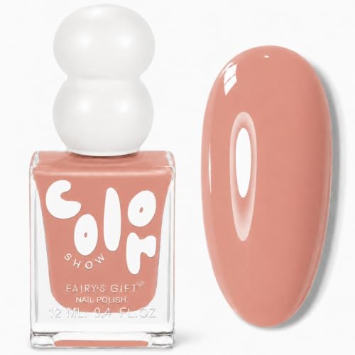 Image of Peach Nude Nail Polish - Warm Peach Nude Nail Varnish, Soft Apricot Pink Nail Paint, Quick Dry No UV Needed, Glossy Long Lasting Polish for DIY Manicure and Everyday Nail Art