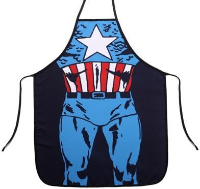 Dopobo Superman + Wonder Woman 2 pieces of Aprons Beauty Superman Sexy Kitchen Apron Funny Creative Cooking Aprons for Women Ladies Men Girlfriend Boyfriend Gifts