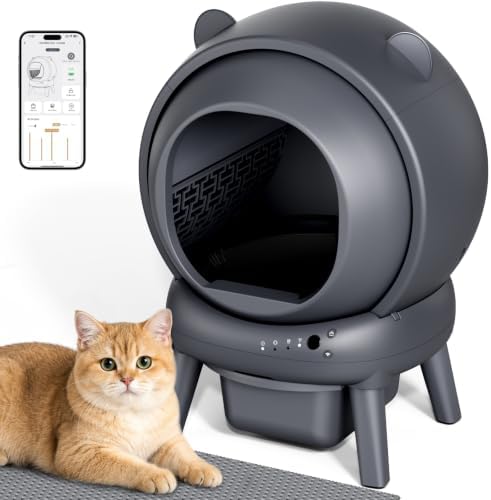 Self Cleaning Litter Box, Dual Safety Sensors, App Control, Gray ...