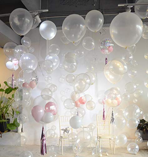 Image of Clear Balloons,100 Pcs 5 Inch Mini Matte Latex Balloons for Balloon Garland Arch, Birthday Decoration, Wedding Party, Baby Shower Decorations