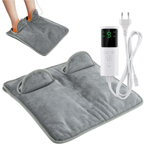 Calentador de Pies Electrico, Calientapiés con 9 Niveles de Calentamiento, 4 Temporizadores, Desconexión Automática, Protección Contra el Sobrecalentamiento, Adecuado para Mujeres y Hombres