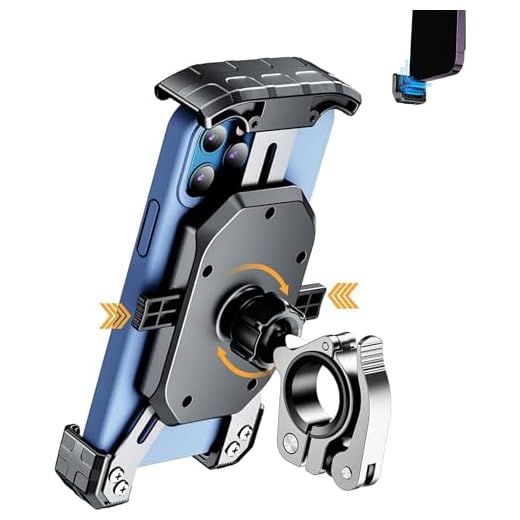 KEWIG Bike Phone Mount for Motorcycle - Bike Handlebar, One Touch Lock Motorcycle Phone Mount with Aluminum Alloy Mounting Base, Tool-Free Installation Bike Phone Holder Fit 4" - 7" Cellphones