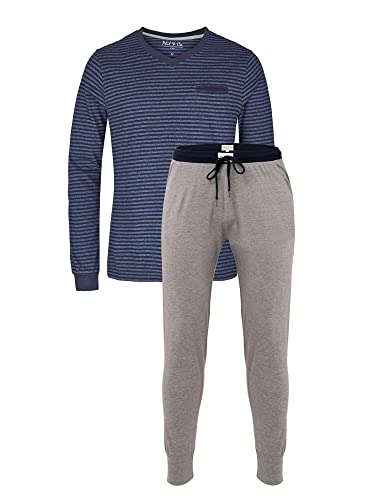 Lavorazione di alta qualità Phil & Co. Berlin Pigiama da uomo, confezione da 1, A righe grigie, XL