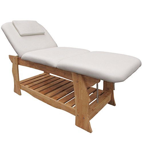 Preisvergleich Produktbild eyepower Spa Massageliege Holz Behandlungsliege Kosmetikliege Massagebank Weiß