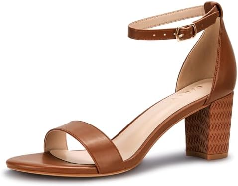 PARTY Women's Chunky Heels Open Toe Ankle Strap 3 inch Heeled San...