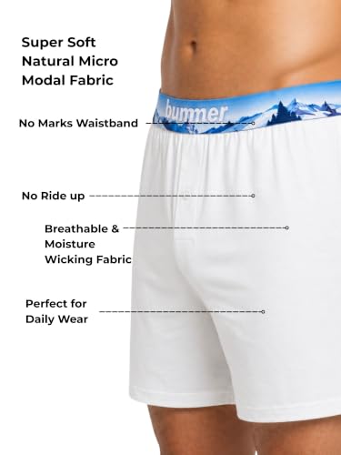 Image of Bummer Micro Modal Boxer Shorts for Men - Ultra Soft & Breathable, 3 Times Softer Than Cotton, Anti-Bacterial, Stretchable for Ultimate Comfort & Style, Pack of 1 (A Shark Tank Product)