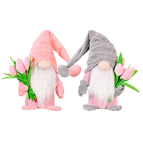 Zomtier Niedliche Wichtel mit Tulpen Blumensträuße Frühlingsdeko...