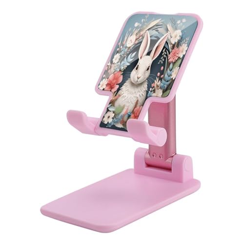 Support de téléphone pliable de bureau avec couronne et lapin de Pâques réglable