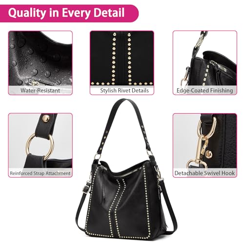 Bolso Hobo Tote para Mujer, Set 2 Piezas con Billetera miniatura 6