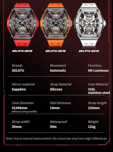 Image of OLEVS Luxury Watches for Men Black Mechanical Wrist Watch Self Winding Automatic Tourbillon Watches Skeleton Waterproof Mens Wrist Watch