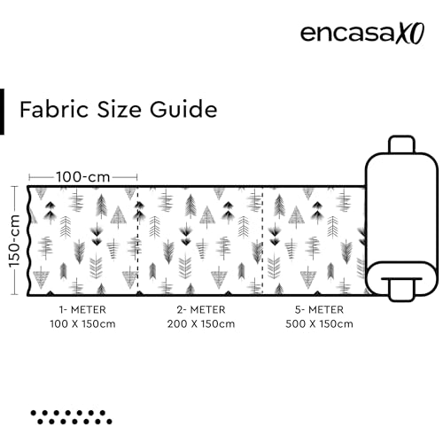 Image of Encasa XO Printed Fabric 59 inch (150 Cms) - Black Arrow - Decorative Soft & Smooth, 100% Cotton Cloth for Curtains, Cushions, Dress Material, Upholstery, Bedcover - 1 Meter