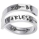 JewelryWe Anillos de plata para mujer creativos abiertos ajustables inspiradores anillos de nudillo bandas de acero inoxidable - Personalizado gratis