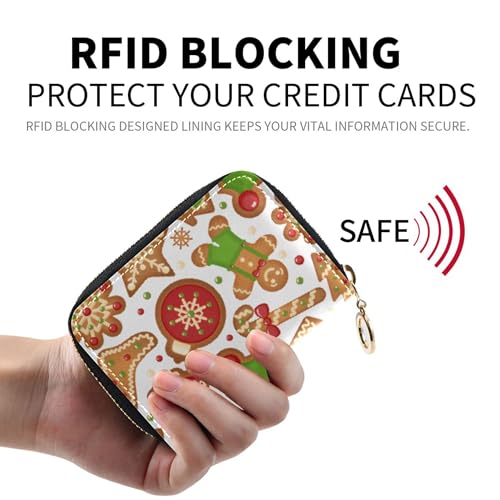 Christmas Cookies Celebratory Wallet for Women Small RFID Blocking Credit Card Wallets Cute Compact Coin Purse Pouch with Zipper2