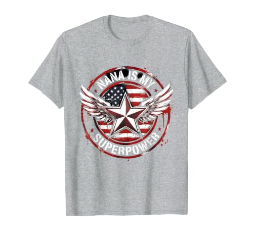 Nana Is My Superpower Grandmother Pride Design T-Shirt, Men, Heather Grey, 3X-Large