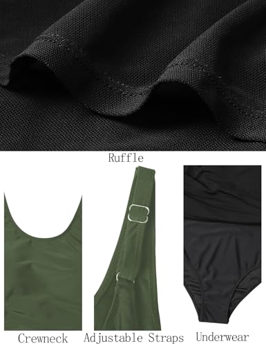 Image of CiCiBird Women One Piece Tummy Control Swimsuit Modest Swim Dress Bathing Suit Skirt Swimwear
