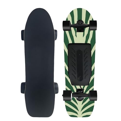Skate Eléctrico para Adultos Principiantes con Motor Brushless, Longboard 8 Láminas De Arce, Velocidad Ajustable, Regulación De Crucero, Frenado Suave(D,Dual Drive)