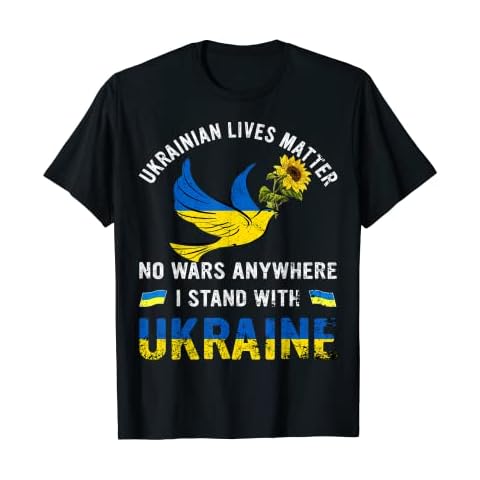 Ukrainian Lives Matter No Wars Anywhere Ukraine Peace Dove T-Shirt Cover