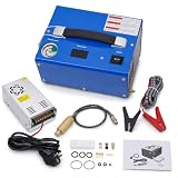 Compressore PCP 4500 PSI/300 bar, pompa ad aria ad alta pressione da 250 W con arresto automatico, 12 V DC con alimentatore esterno, tubo da 5 m, compressore portatile per bottiglie PCP e paintball