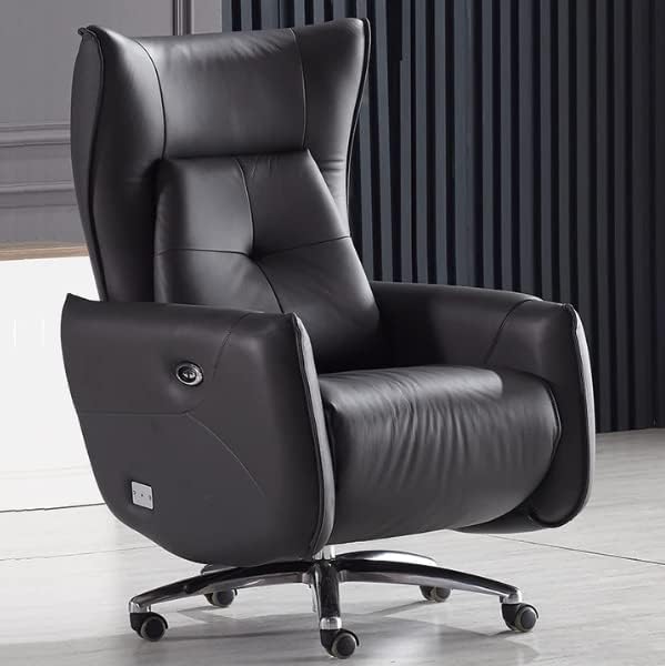 Miniatura 4 de Kinnls Elijah - Silla reclinable eléctrica de piel ejecutiva para oficina en casa con cojín reposapiés retráctil respaldo ajustable piel de vacuno