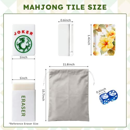 Set de fichas American Mahjong 166 piezas con bolsa y dados miniatura 2