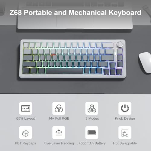 Teclado Mecánico Z-68 Three 65% Inalámbrico Bluetooth miniatura 2