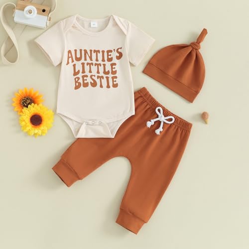 FIOMVA Newborn Baby Clothes Boy Funny Letter Short Sleeve Onesie Romper+Long Pants Set Infant Summer Outfits2