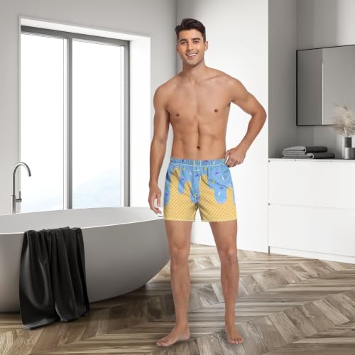 Image of Men's Boxer Shorts Cotton Loose Underwear with Button Fly