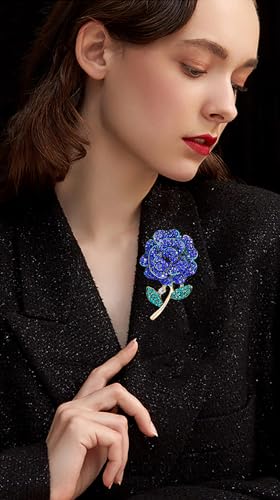 Image of Rhinestone Flower Pin Camellia Drop Oil Brooch Big Large Rose Bouquet Brooch Pin Pearl Daisy Peony Brooch Lapel Pins Elegant Clothing Hat Bag Skirt Accessories for Women