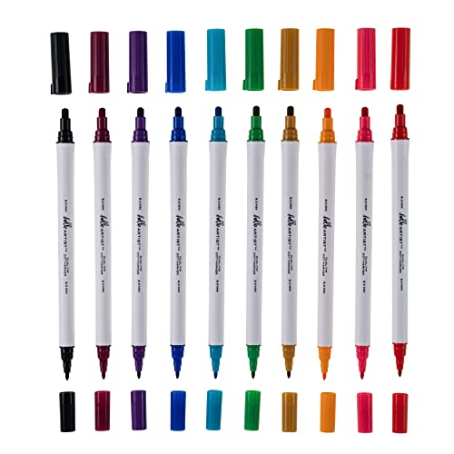 Image of Hello, Artist! Dual Tip Dot Markers, 10 Pieces, 2mm and 5mm Dot Tips, Bright and Vivid Colors