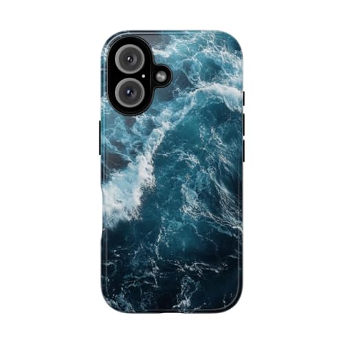 Coque rigide Ocean Waves pour iPhone 16 au fini brillant premium