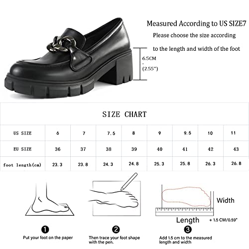 Heneikecci Chunky Loafer Women Lug Sole Penny Loafer For Women Platform Comfortable Shoes With Metal Chain Women Work Shoes Us Size 8 #TOP6
