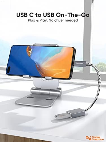 CableCreation USB C Male to USB A Femle Adapter 0.15m, USB3.1 USB A Female to USB C Adapter OTG 5Gbps Data for MacBook Pro Air XPS 13 15 S21 S20 S10 etc