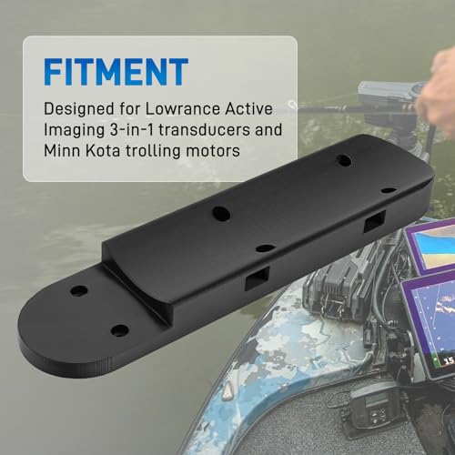 JERBOR Transducer Mounting Plate for Lowrance Active Imaging 3-in-1 Minn Kota Transducer Mount ABS Waterproof