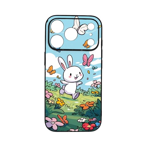 qizjio Cute Bunny Phone Case, Shockproof Protective Rabbit Cover for iPhone 17 Pro