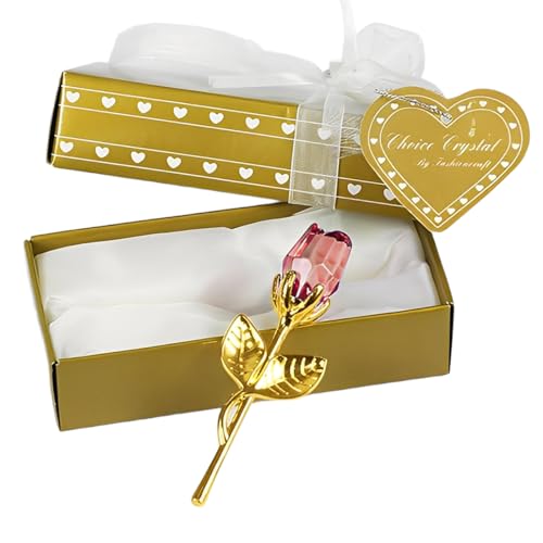 THQAE Rosa Stabilizzata, Rosa Eterna di Cristallo, Rosa Rossa – Ricordo per le Donne, Regali di Natale per Lei, Madre, Moglie, Sorella, Regalo di Compleanno per le Donne